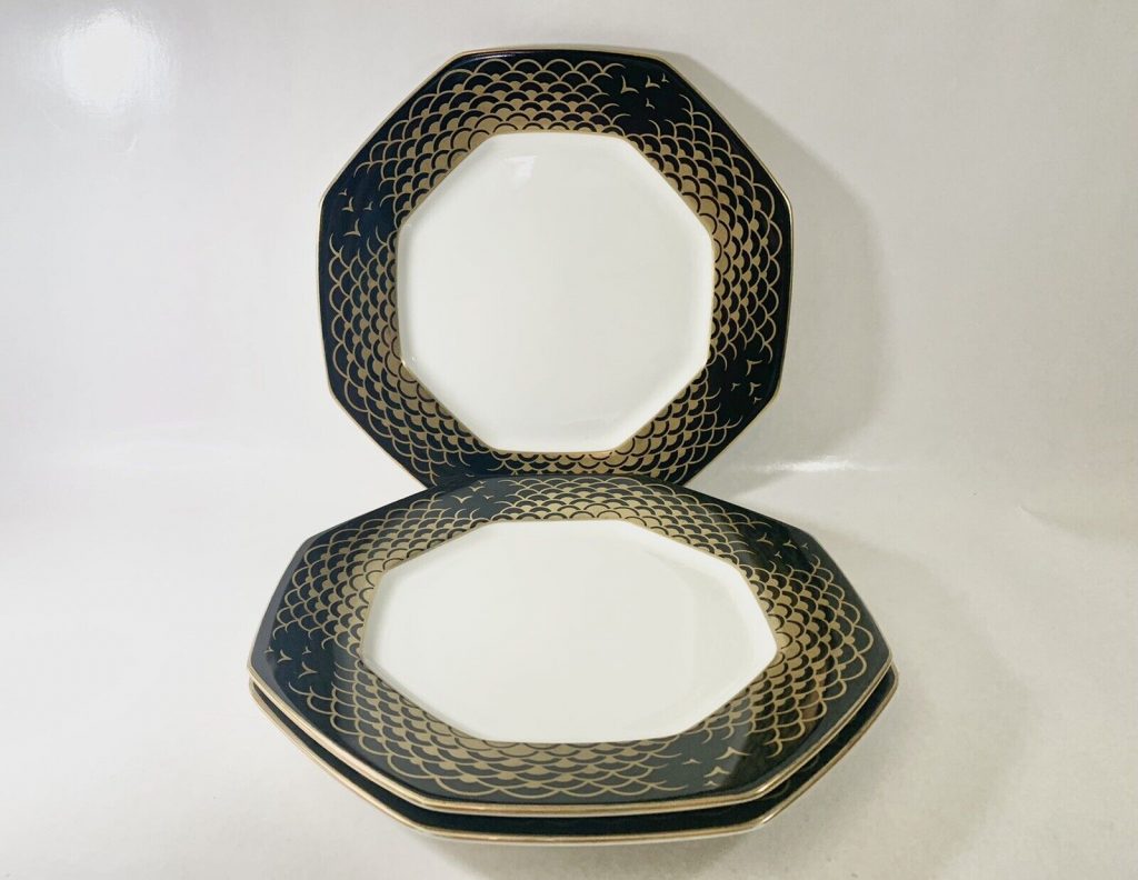 3x Aegean Gold A7212 Gold Rim Luncheon Plates Diameter 22 cm