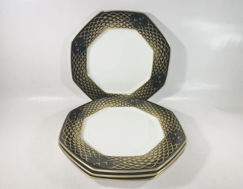 4x Aegean Gold A7212 Gold Rim Luncheon Plates Diameter 22 cm