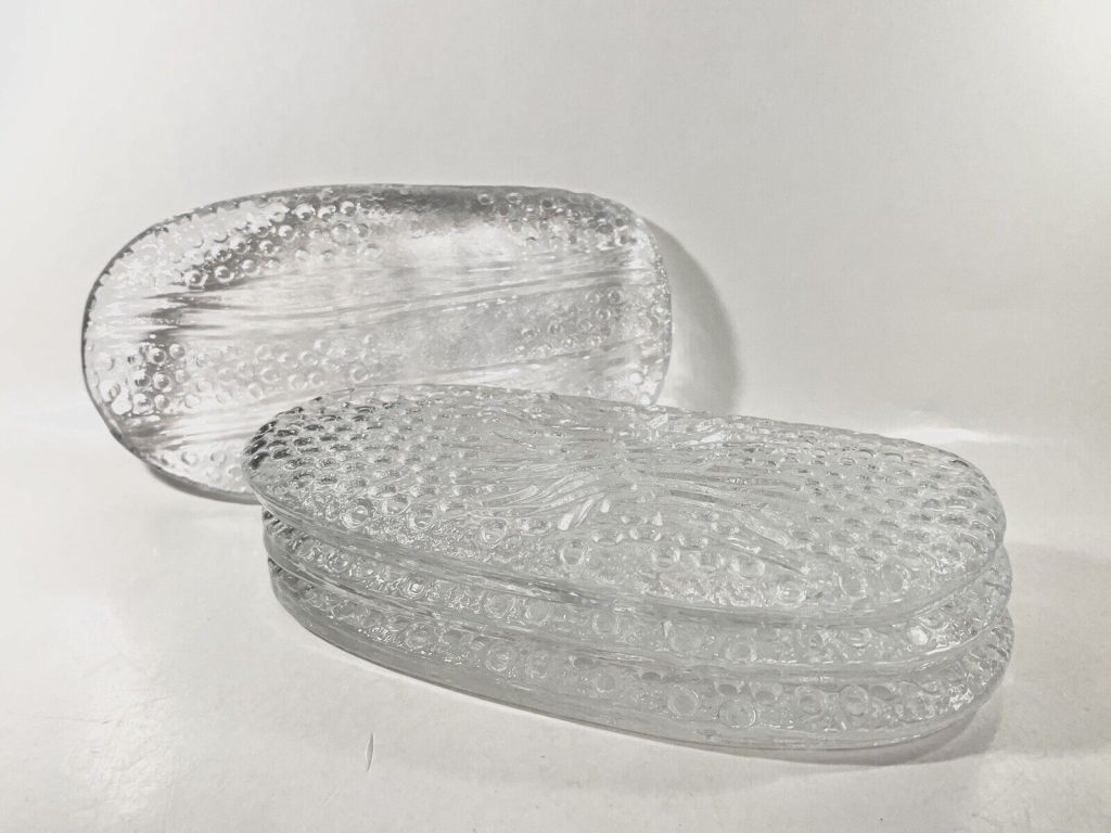 4x Glass Trays Serving Dishes Scandinavian Design