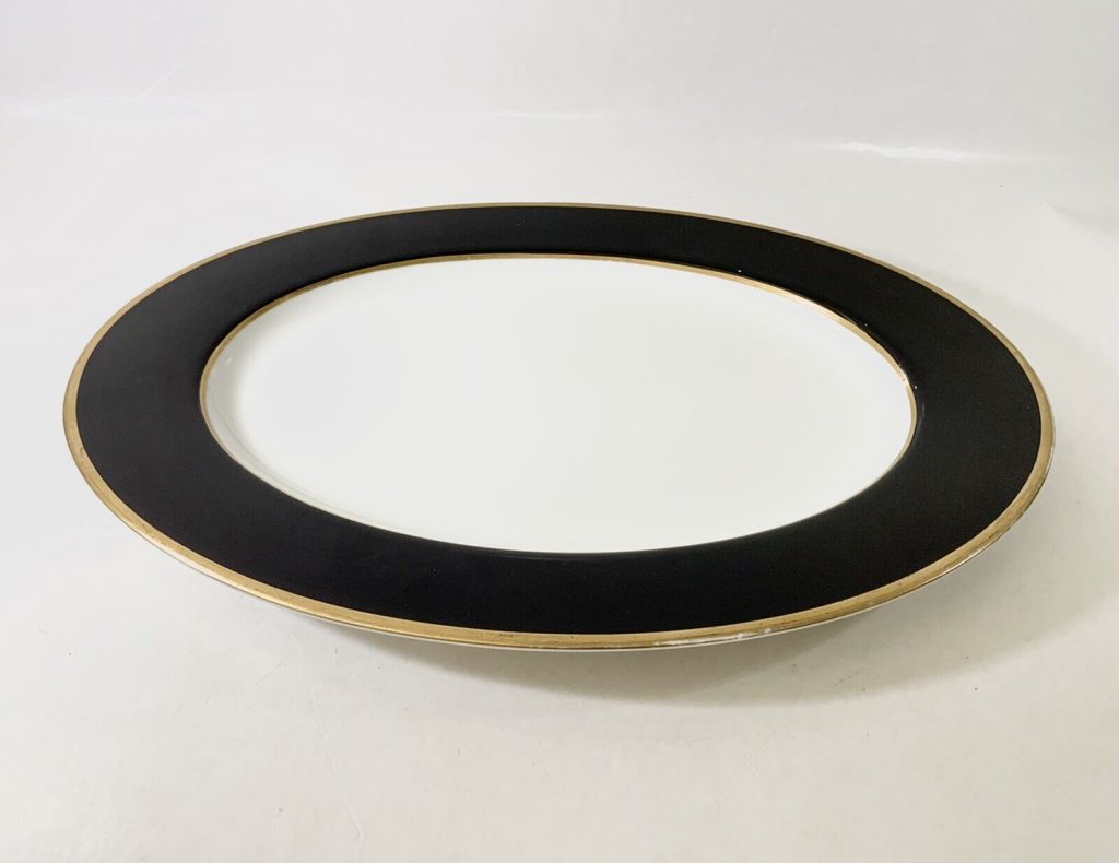 Mikasa Cathy Hardwick Onyx A6700 Gold Rim Serving Platter