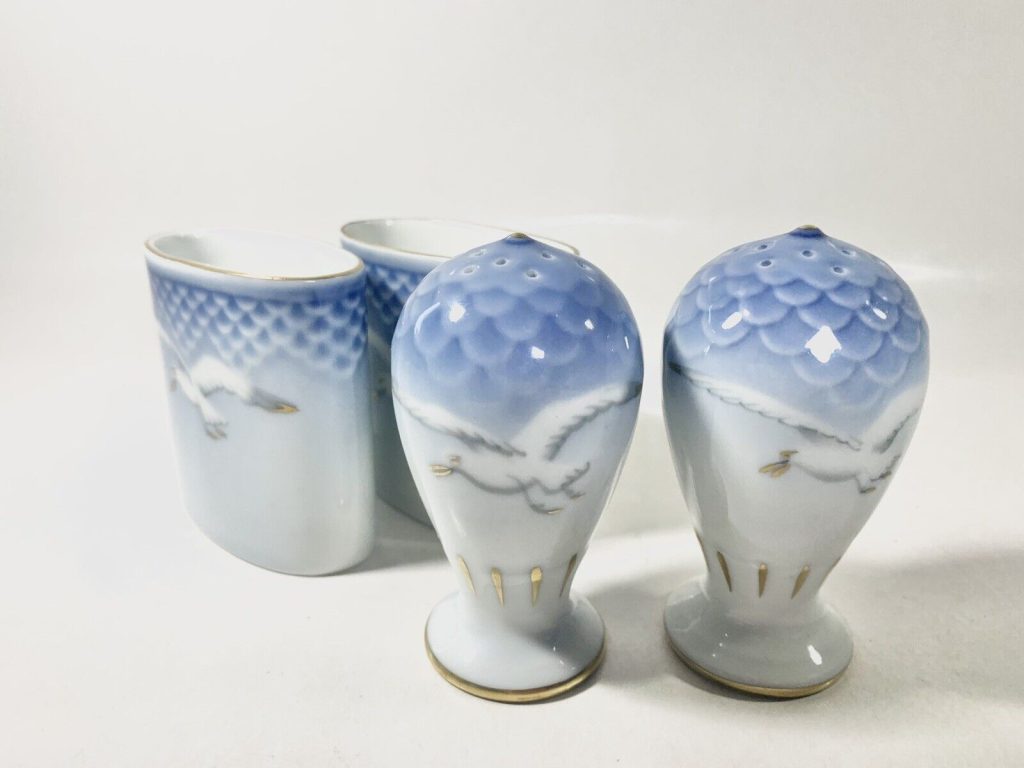 Bing & Grondahl Copenhagen Seagull 369 Toothpick Holder & Salt Shaker Set