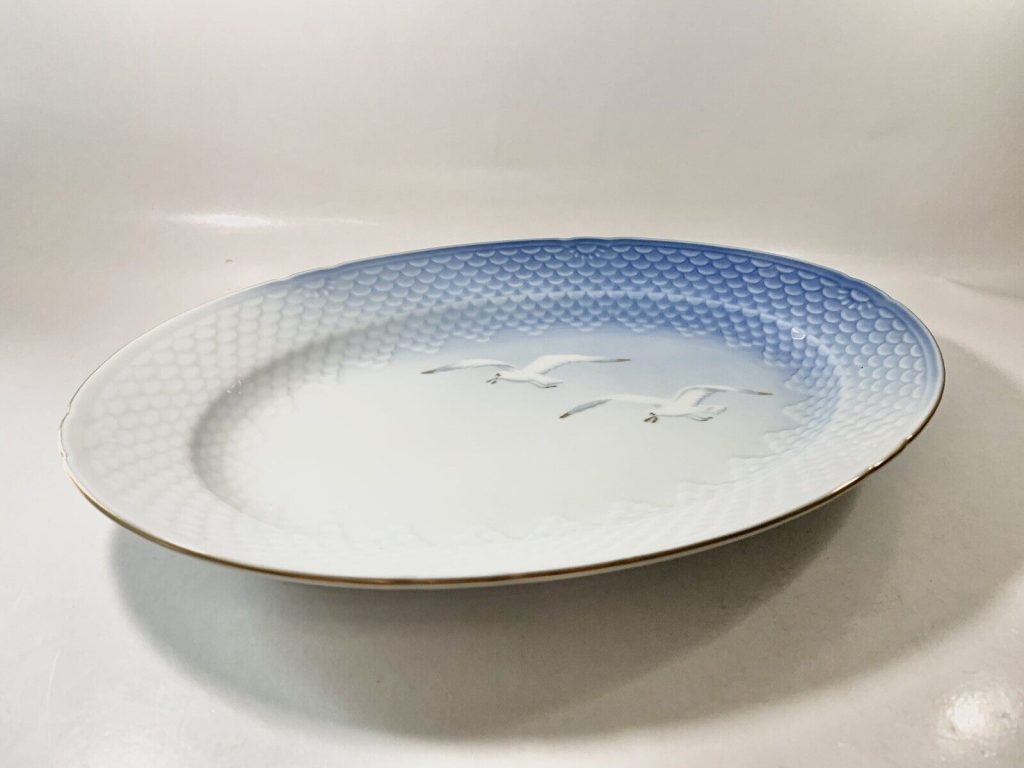 Bing & Grondahl Copenhagen Seagull Gold Rim 316 Oval Serving Platter Plate Dish