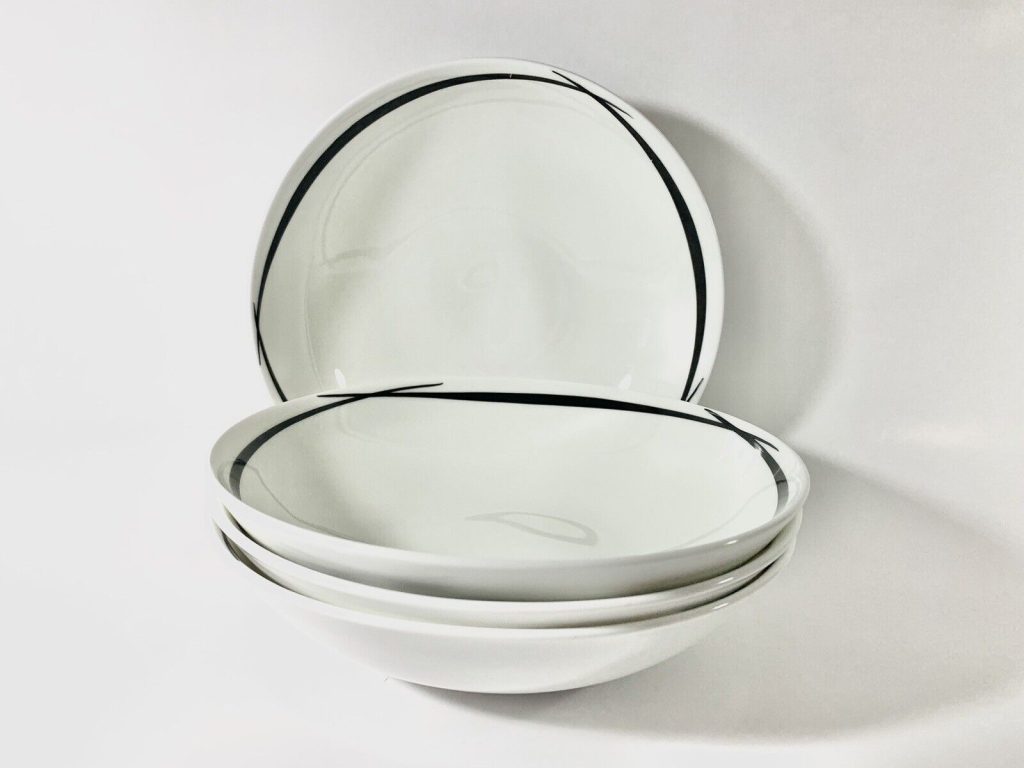 4x Gustavsberg Stig Lindberg Pencil Soup Cereal Bowls Diameter 18 cm 7 inch