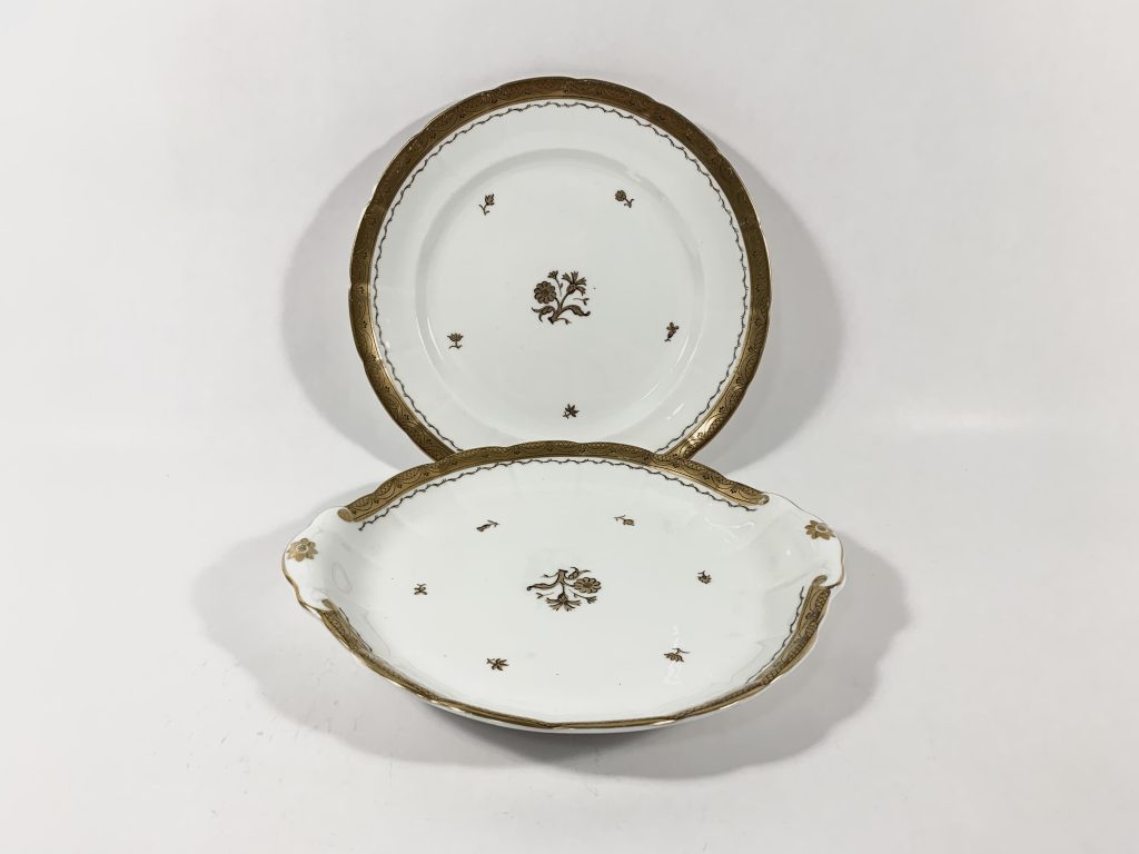 2x Gustavsberg Willhem Kage Ambassador Gold Luch Plate and Serving Platter