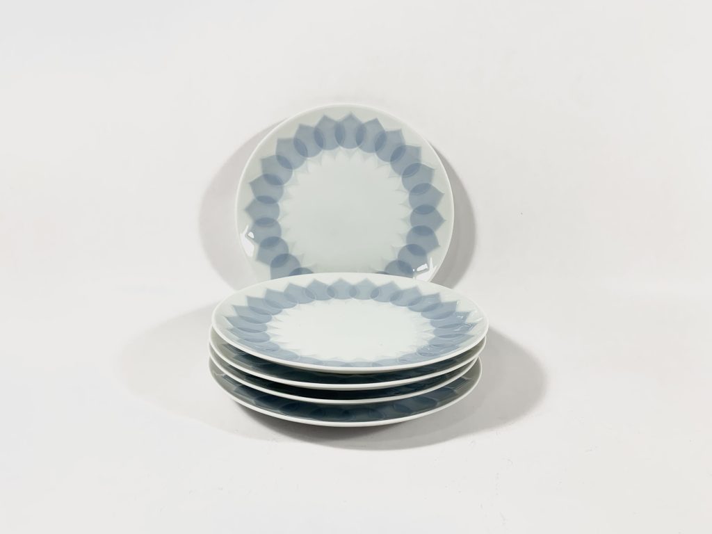 5x Rosenthal Bjorn Wiinblad Lotus Blue Azure Dessert Plates 17 cm