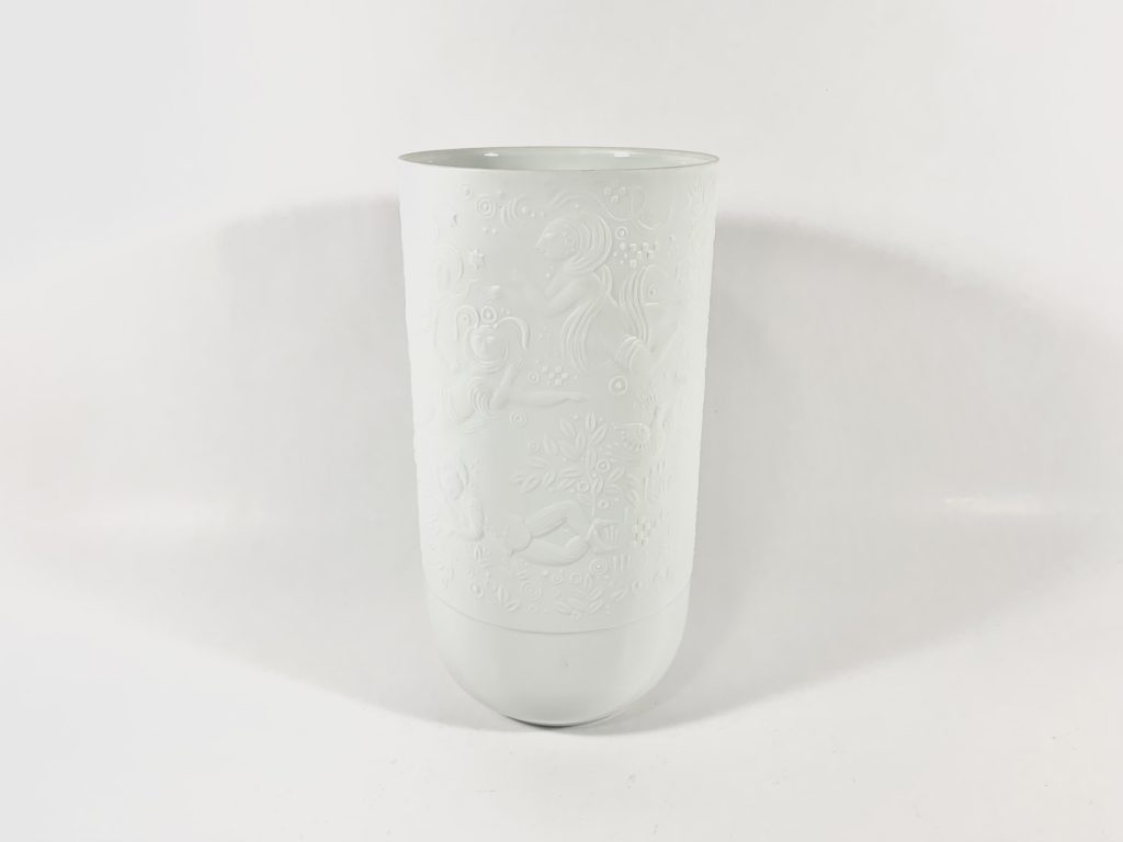 Rosenthal Bjorn Wiinblad Magic Flute White Large Vase 24,5 cm 9,4 Inch CRACKED