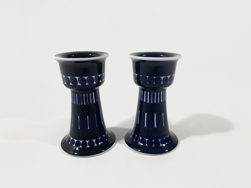 2x Arabia Valencia Ulla Procope Pedestal Egg Cups 1x Crack