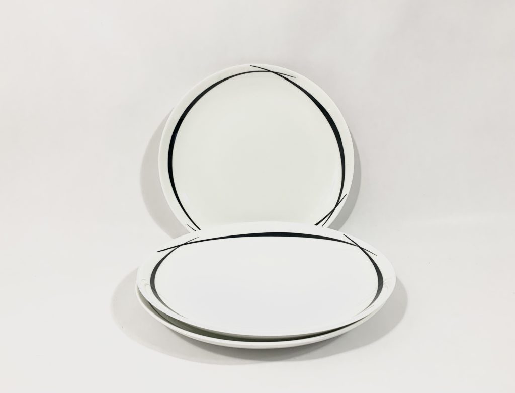 3x Gustavsberg Stig Lindberg Pencil Dinner Plates Diameter 24 cm 9.4 inch