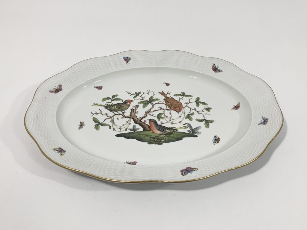 Herend Rothschild Bird Large Oval Serving Platter 41 cm