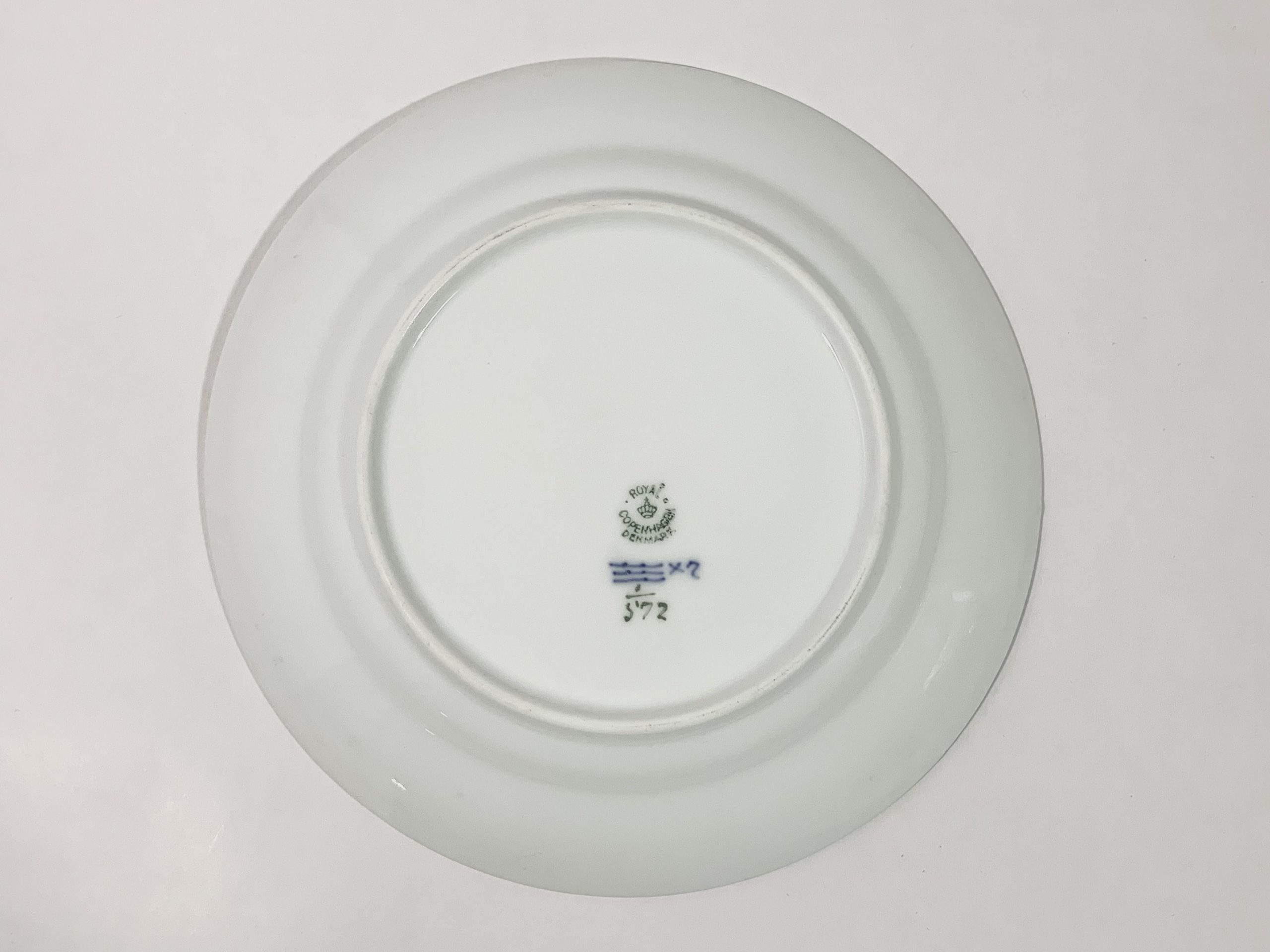 4x Royal Copenhagen Blue Fluted Half Lace 572 Luncheon Plates 22 cm 1939