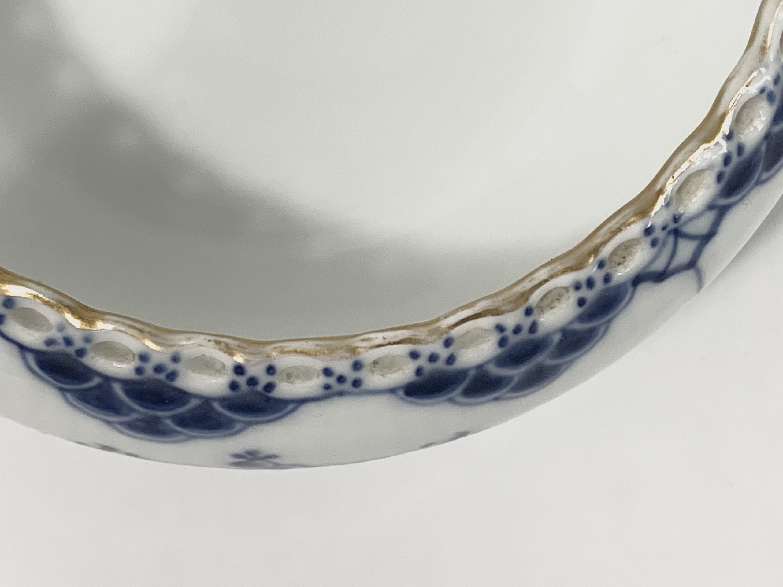 Royal Copenhagen Blue Fluted Full Lace 1183 Bowl Gold Trim 1923- 1934