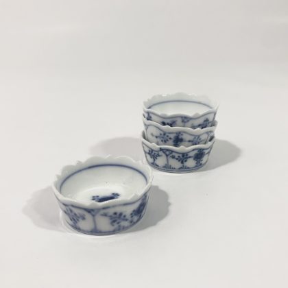 4x Royal Copenhagen Blue Fluted Plain 199 Salt Cellar Old 1894 – 1922