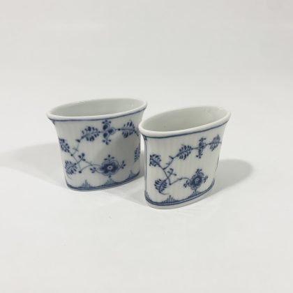 2x Royal Copenhagen Blue Fluted Plain 2183 Toothpick Holders 1923 - 1934