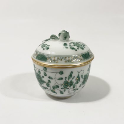 Meissen Indian Flower Green Small Sugar Bowl OLD 1924 – 1934 CHIPPED