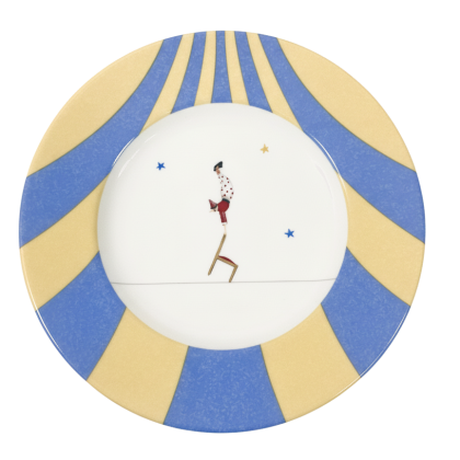 Hermes Circus Le funambule a la chaise Round Salad Plate 20,5 cm
