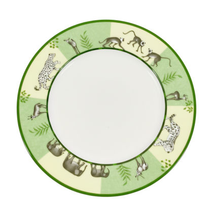 Hermes Africa Green Large Round Salad Plate 22,5 cm