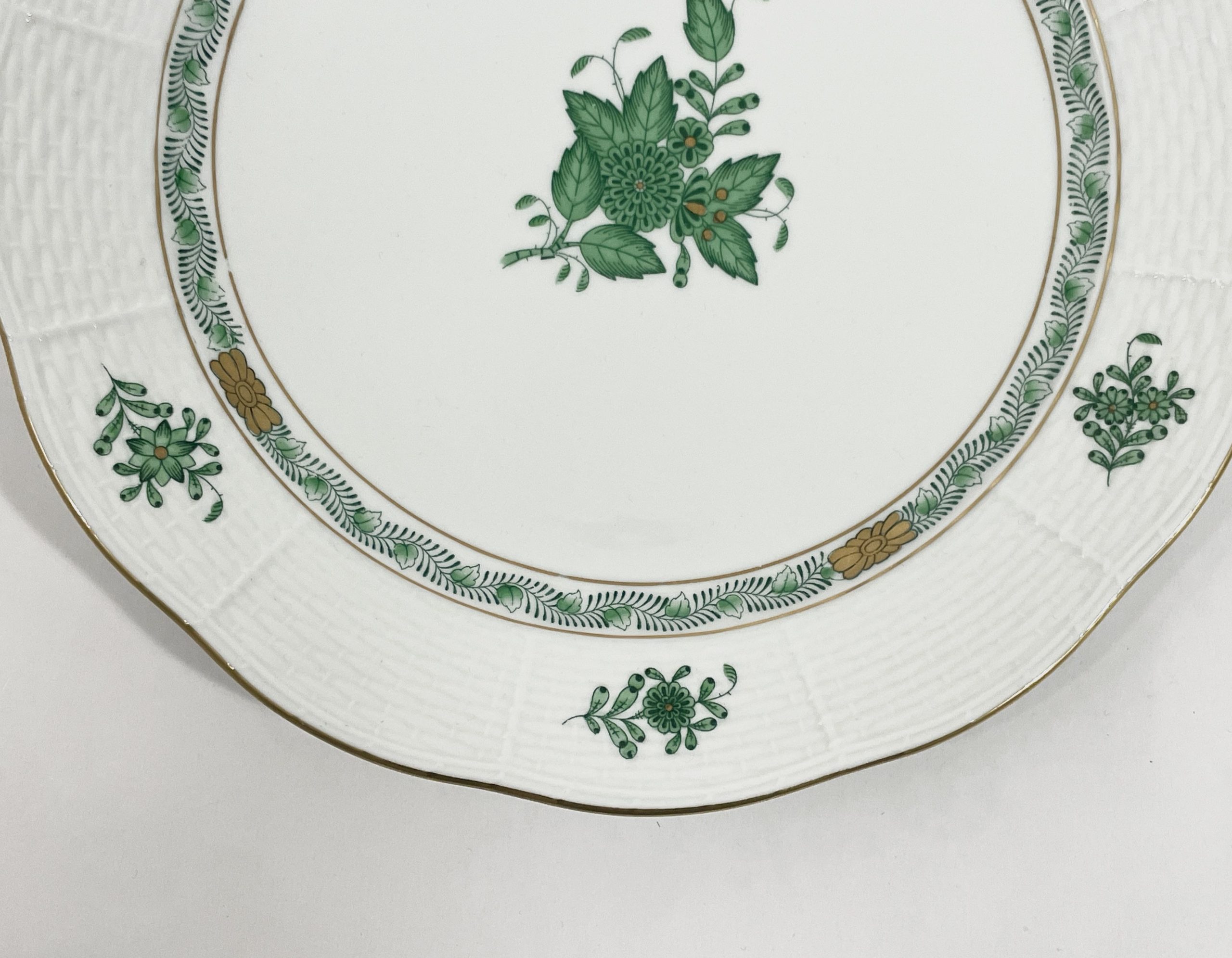 Herend Chinese Bouquet Green Dinner Plates 25 cm 9.8 inch