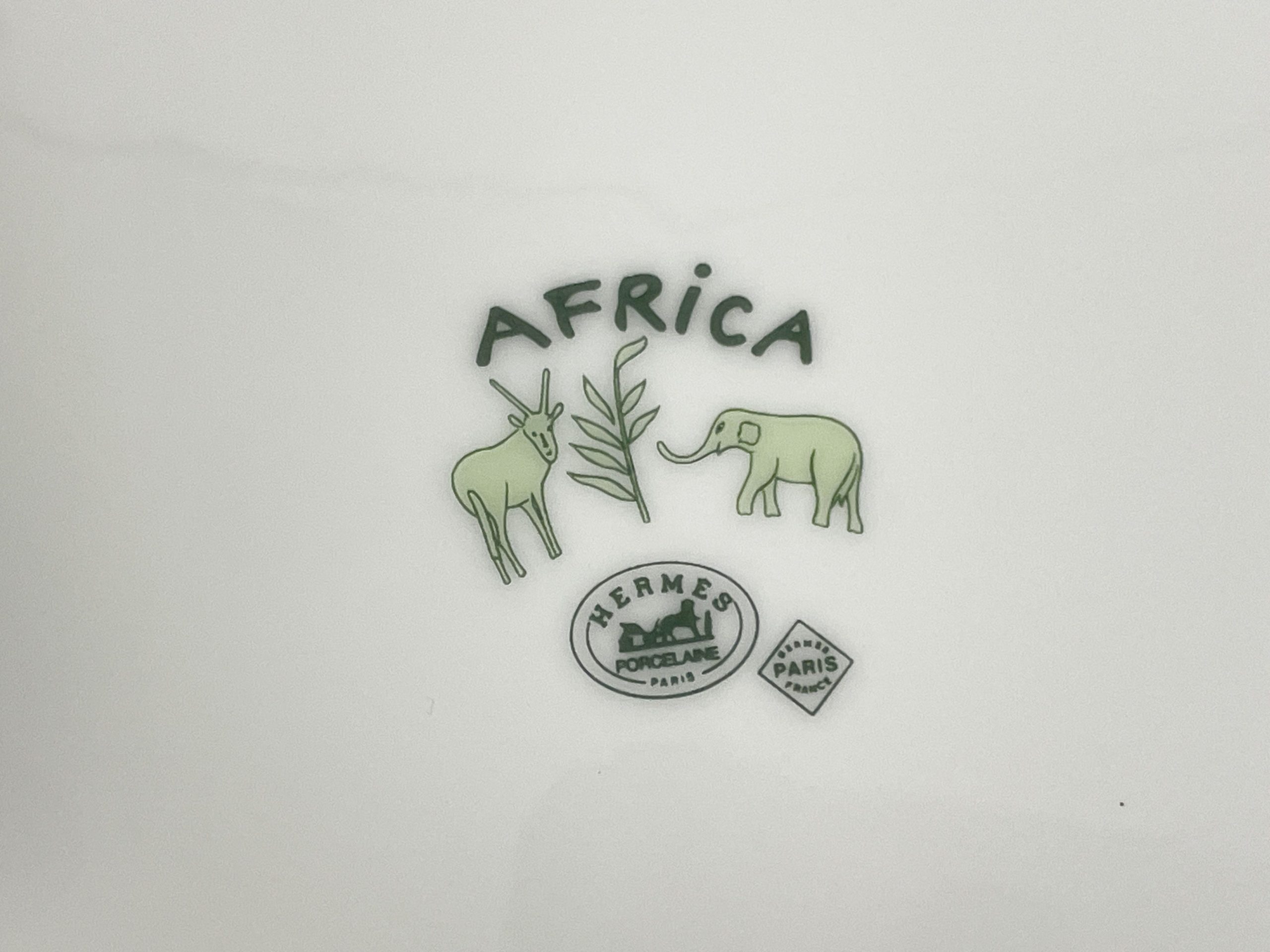 Hermes Africa Green Round Giraffe Dinner Plate 27,5 cm
