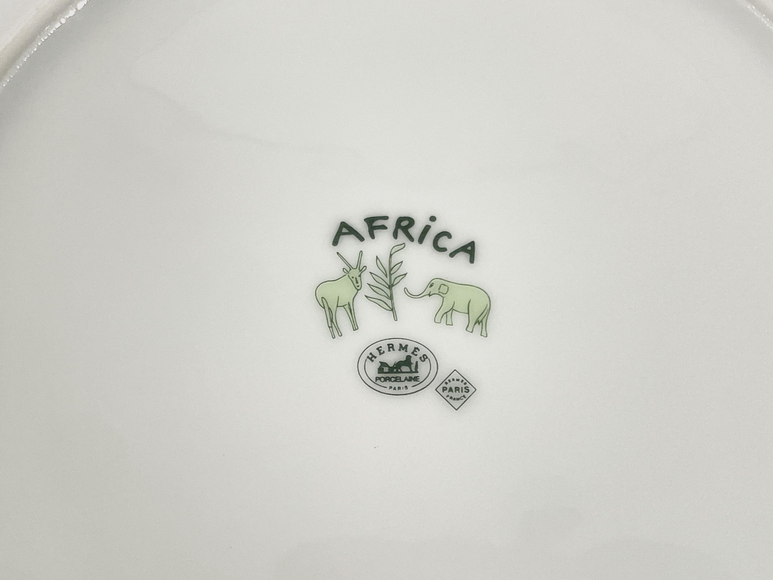 Hermes Africa Green Round Cheetah Dinner Plate 27,5 cm