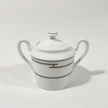 Hermes Rythme Red Round Sugar Bowl
