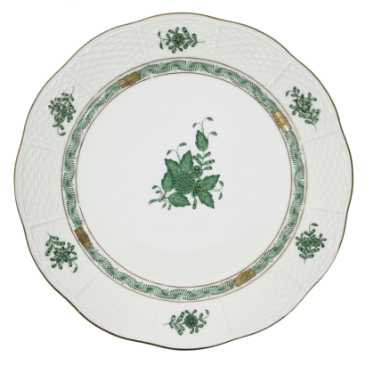 Herend Chinese Bouquet Green Dinner Plates 25 cm 9.8 inch