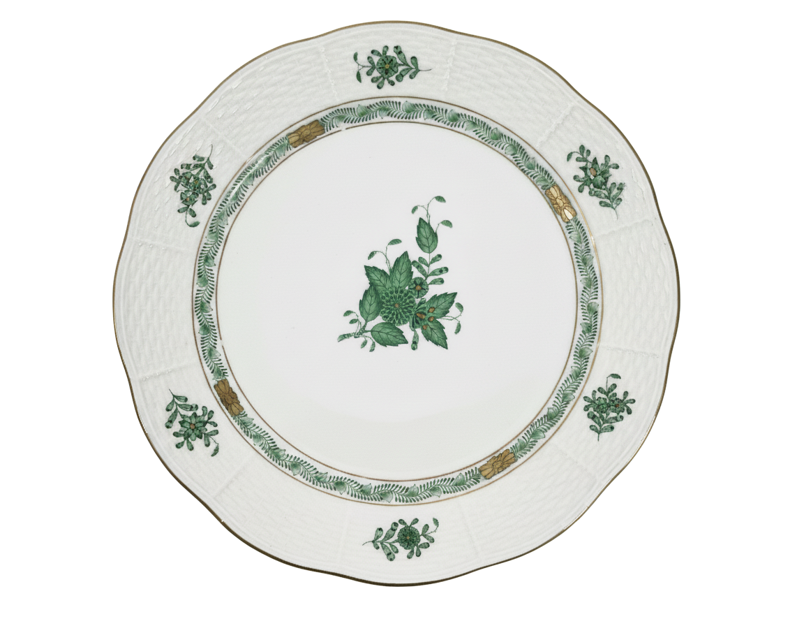 Herend Chinese Bouquet Green Dinner Plates 25 cm 9.8 inch