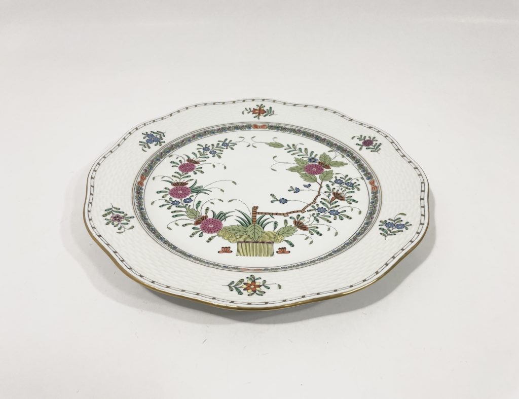 Herend Indian Basket Multicolor 156 Large Round Cake Plate Platter 33 cm 13 inch