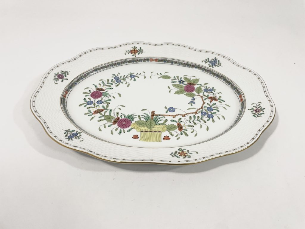 Herend Indian Basket Multicolor 101 Large Oval Serving Platter 41 cm 16 inch