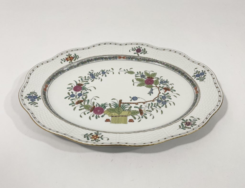 Herend Indian Basket Multicolor 102 Oval Serving Platter 36 cm 14 inch