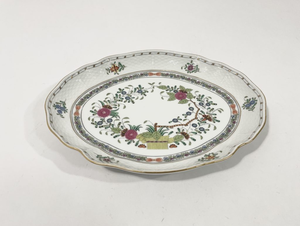 Herend Indian Basket Multicolor 221 Oval Serving Platter 26,5 cm 10,4 inch