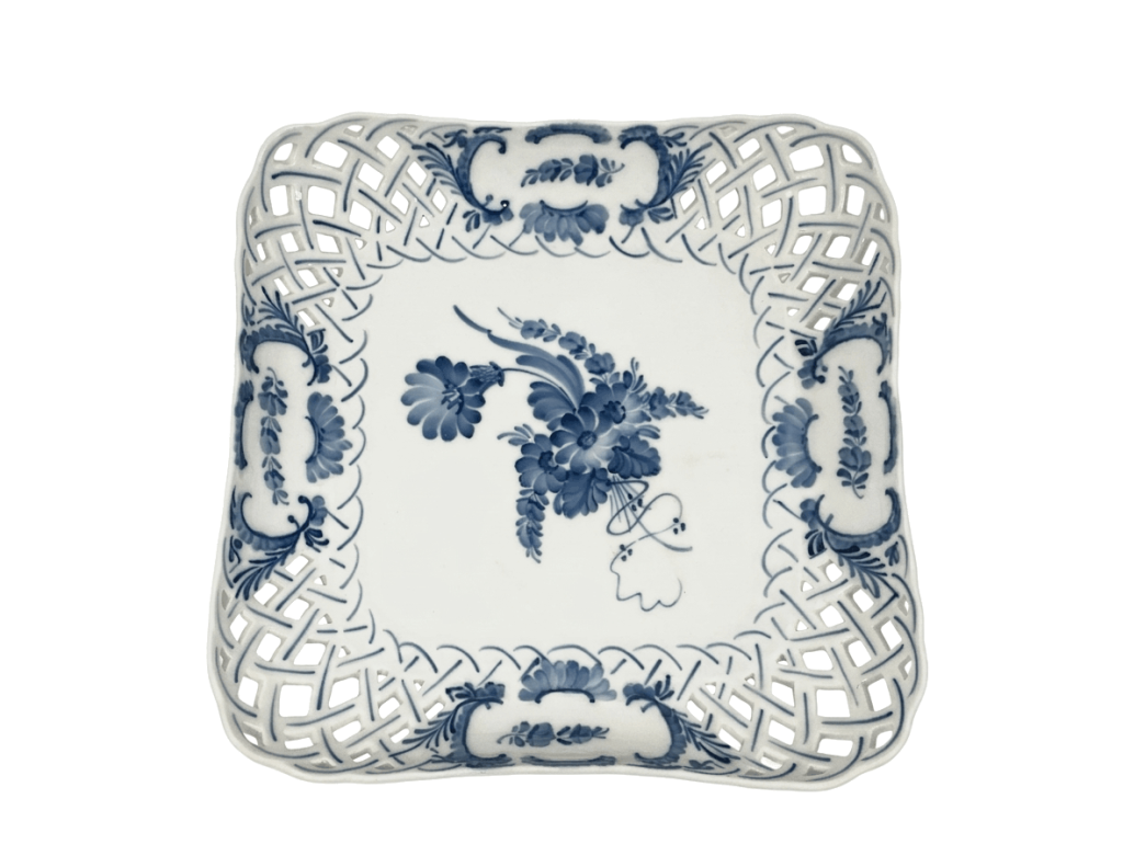 Royal Copenhagen Blue Flower 1523 Rectangular Pierced Bowl