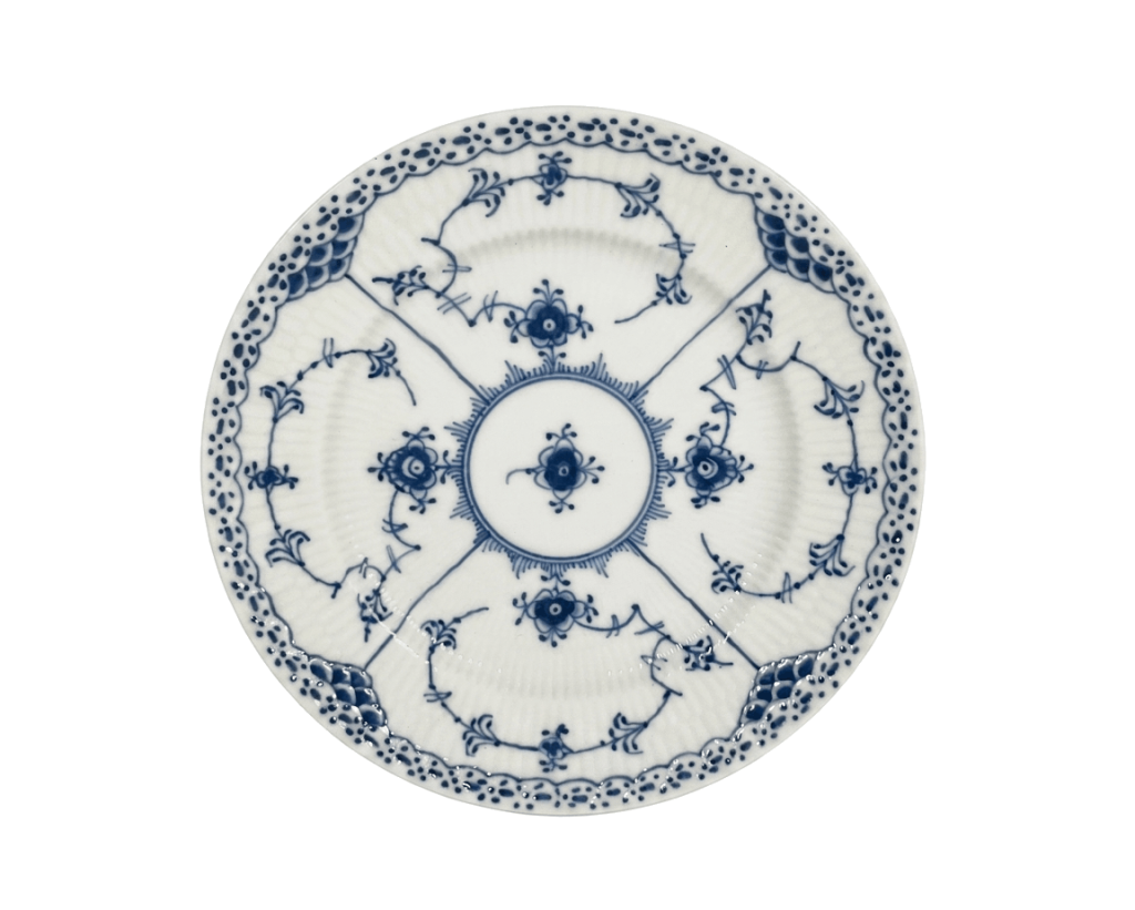 Royal Copenhagen Blue Fluted Half Lace 574 Dessert Plates 17 cm