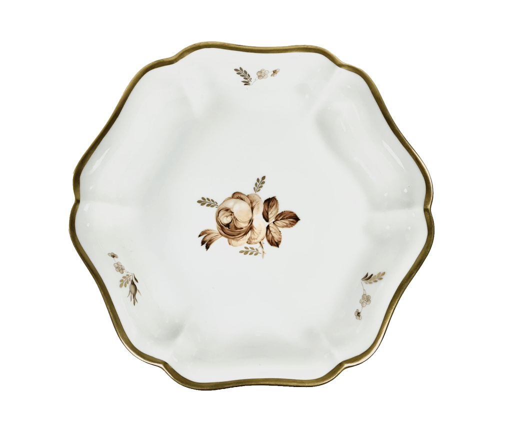 Royal Copenhagen Brown Rose 9458 Hexagon Serving Plate