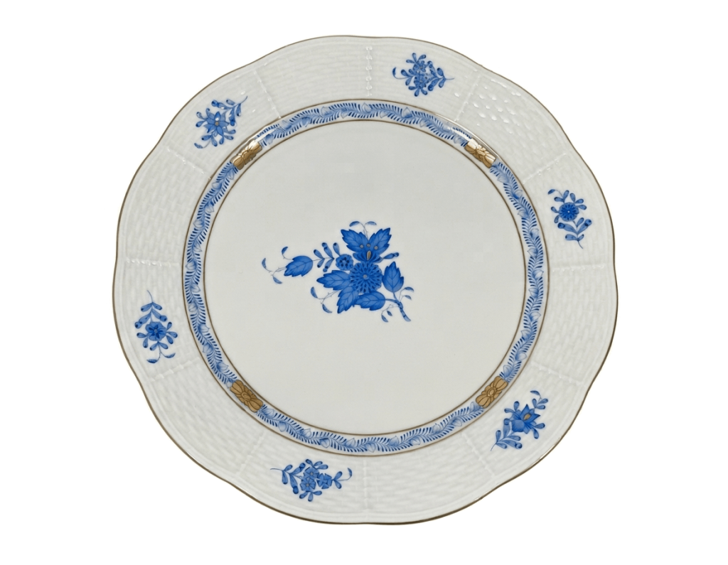 Herend Chinese Bouquet Blue Round 524 Dinner Plates 25 cm 9,8 in
