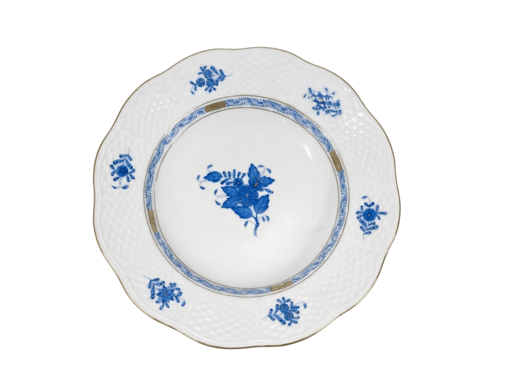 Herend Chinese Bouquet Blue Round 504 Deep Plate Soup Pasta Bowl 20,5 cm 8 in