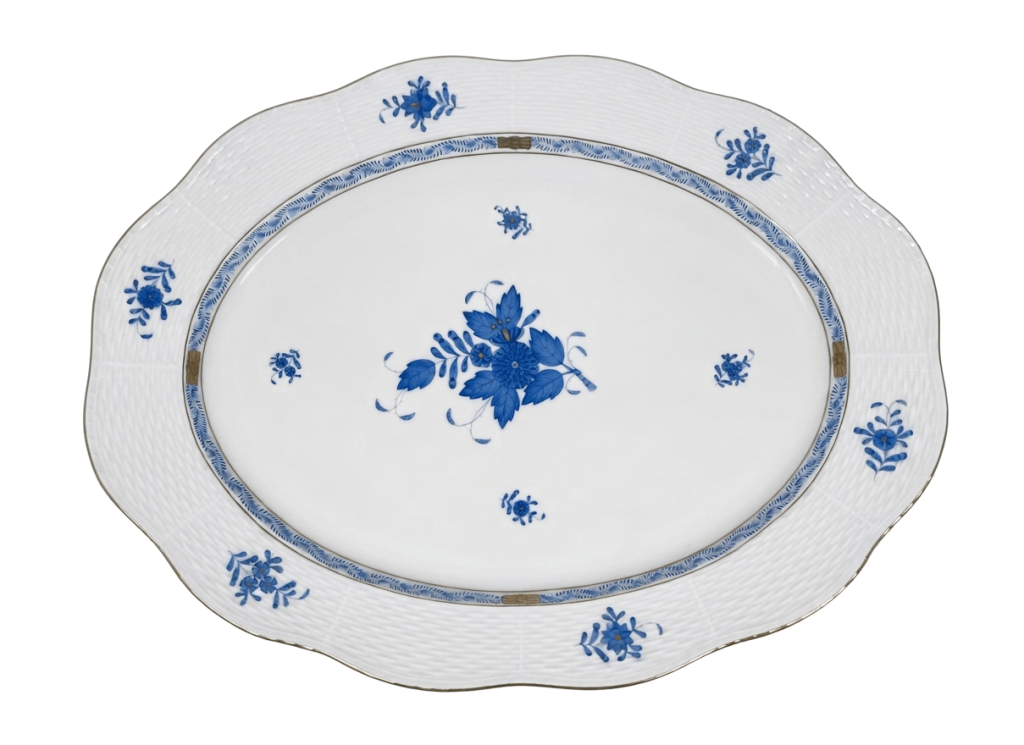 Herend Chinese Bouquet Blue 101 Large Oval Serving Platter 41 cm 16 inch
