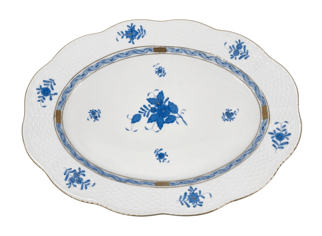 Herend Chinese Bouquet Blue 103 Oval Serving Platter 34 cm 13,3 inch