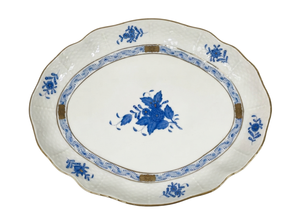 Herend Chinese Bouquet Blue 102 Oval Serving Platter 36 cm 14 inch