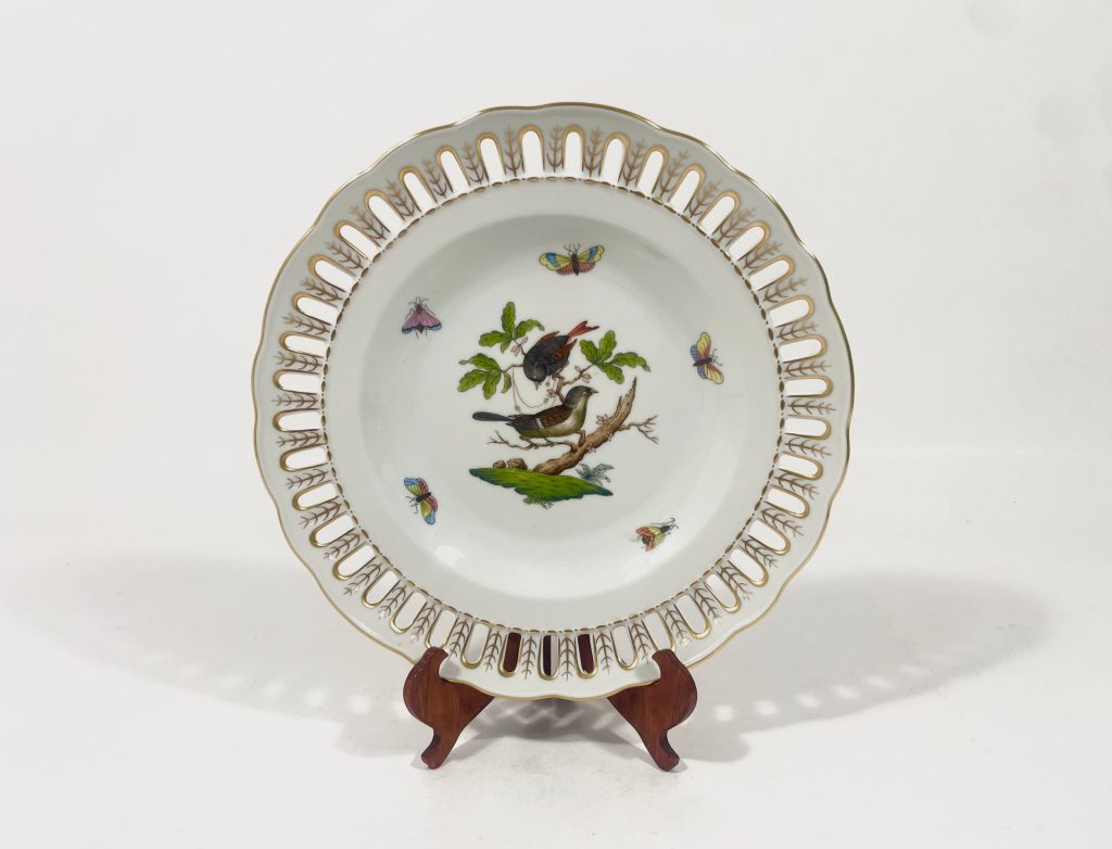 Herend Rothschild Bird 8427 Round Serving Plate Platter 24 cm