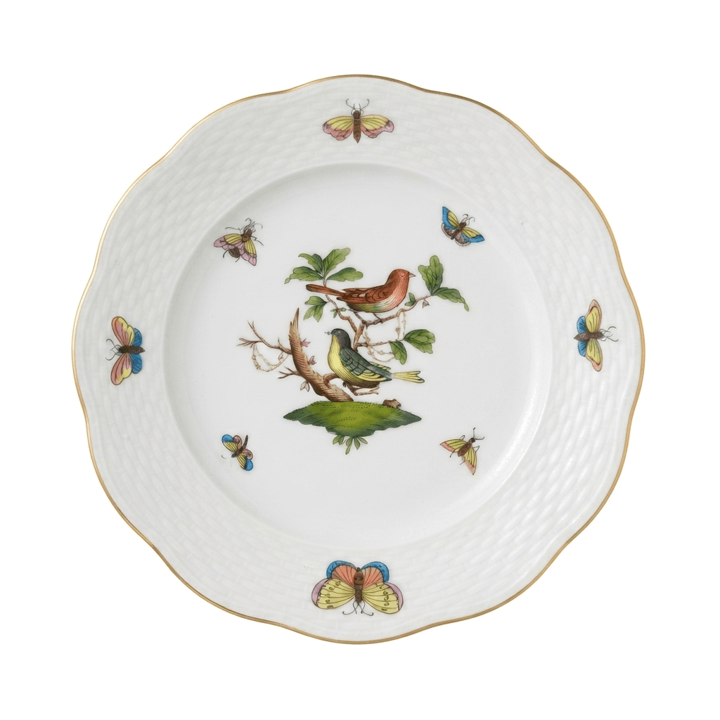 Herend Rothschild Bird Round 517 Dessert Plates 19 cm