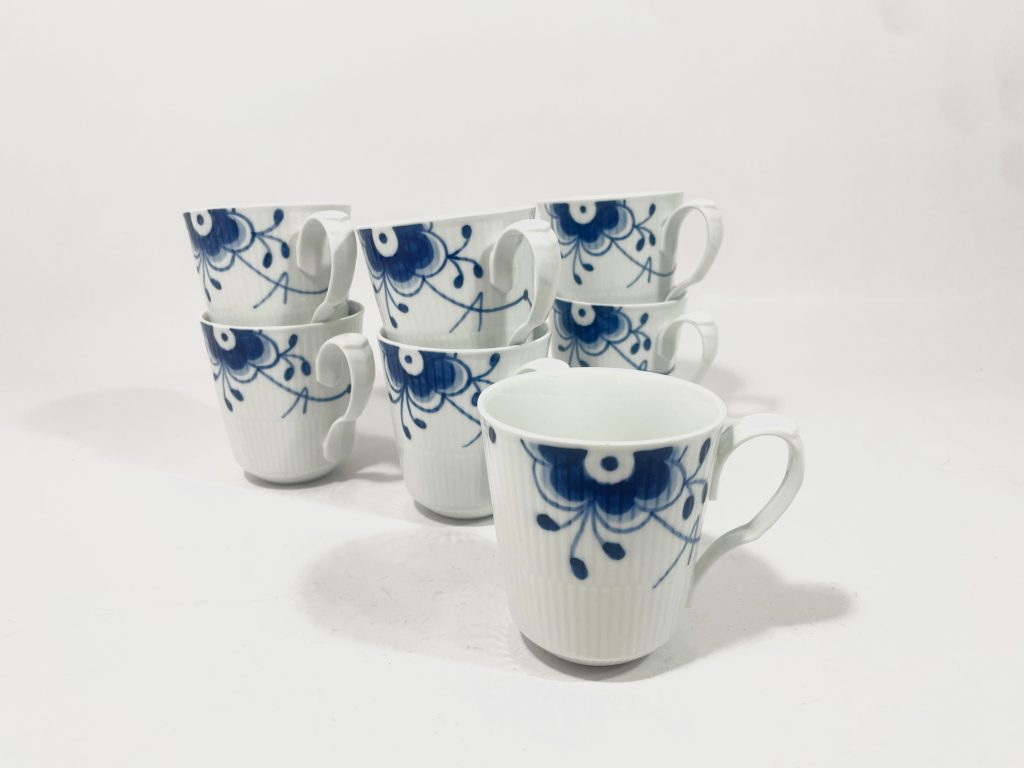 7x Royal Copenhagen Blue Fluted Mega 103 Mugs Cups