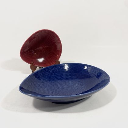 2x Rorstrand (Rörstrand) Blue Fire & Red Fire Serving Plates 16,5 - 28 cm